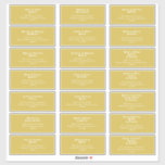 Retro Beach | Gold Wedding Guest Address Sticker<br><div class="desc">This retro beach | gold wedding guest address sticker is perfect for your simple vintage, colourful tropical boho summer wedding. Its unique bohemian mid-century font gives this design a classic minimalist groovy hippie vibe. Suppose you're looking for a design that features bright, rustic coastal ocean colours for your creative 70's...</div>