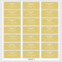 Retro Beach | Gold Wedding Guest Address Sticker