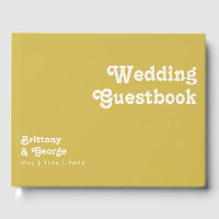Retro Beach | Gold Wedding Guestbook