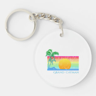 Retro Beach Grand Cayman Key Ring