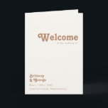 Retro Beach | Ivory Folded Wedding Program Programme<br><div class="desc">This retro beach | ivory folded wedding program is perfect for your simple vintage, colourful tropical boho summer wedding. Its unique bohemian mid-century font gives this design a classic minimalist groovy hippie vibe. Suppose you're looking for a design that features bright, rustic coastal ocean colours for your creative 70's destination...</div>