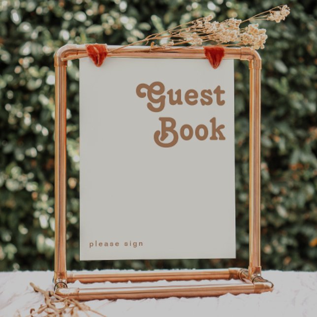 Retro Beach | Ivory Guest Book Sign (Creator Uploaded)