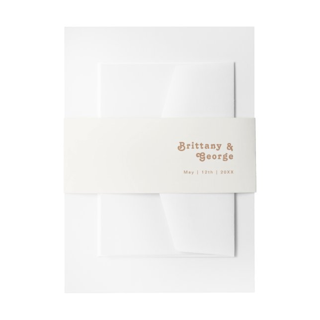 Retro Beach | Ivory Invitation Belly Band (Front Example)