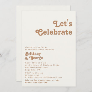 Retro Beach   Ivory Let's Celebrate Invitation