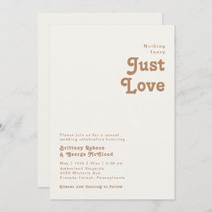 Retro Beach   Ivory Nothing Fancy Wedding Invitation