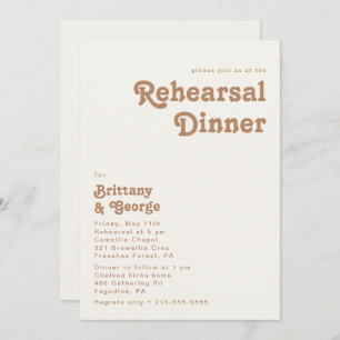 Retro Beach   Ivory Rehearsal Dinner Invitation
