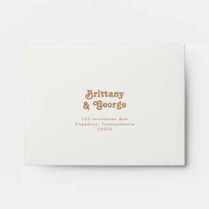 Retro Beach   Ivory Self Addressed RSVP Envelope