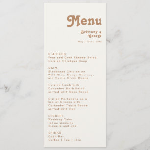 Retro Beach   Ivory Wedding Dinner Menu