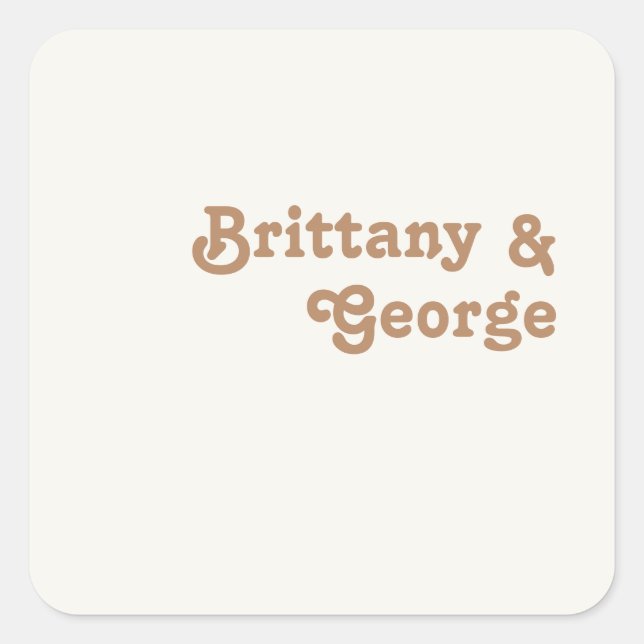 Retro Beach | Ivory Wedding Envelope Seals (Front)