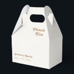 Retro Beach | Ivory Wedding Favour Box<br><div class="desc">This retro beach | ivory wedding favour box is perfect for your simple vintage, colourful tropical boho summer wedding. Its unique bohemian mid-century font gives this design a classic minimalist groovy hippie vibe. Suppose you're looking for a design that features bright, rustic coastal ocean colours for your creative 70's destination...</div>