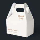 Retro Beach | Ivory Wedding Favour Box<br><div class="desc">This retro beach | ivory wedding favour box is perfect for your simple vintage, colourful tropical boho summer wedding. Its unique bohemian mid-century font gives this design a classic minimalist groovy hippie vibe. Suppose you're looking for a design that features bright, rustic coastal ocean colours for your creative 70's destination...</div>