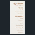 Retro Beach | Ivory Wedding Program Programme<br><div class="desc">This retro beach | ivory wedding program is perfect for your simple vintage, colourful tropical boho summer wedding. Its unique bohemian mid-century font gives this design a classic minimalist groovy hippie vibe. Suppose you're looking for a design that features bright, rustic coastal ocean colours for your creative 70's destination beach...</div>