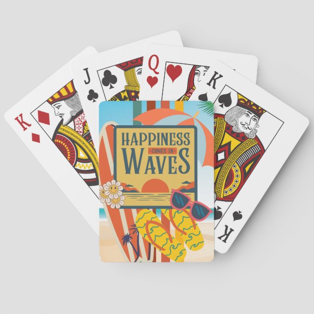 Retro beach life playing cards (Back)