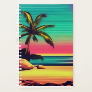retro beach neon planner