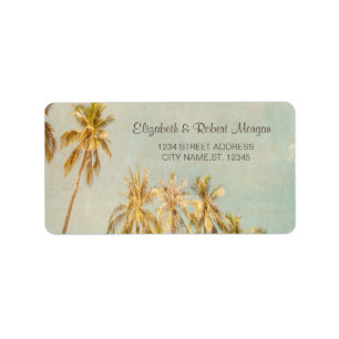 Retro Beach Palms Label
