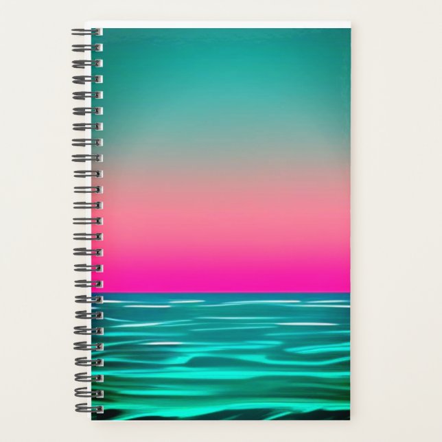 retro beach planner spiral notebook (Front)