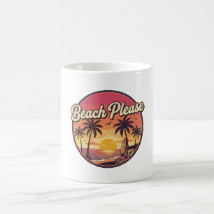 Retro Beach Please Summer Sunset Surf Van Vintage Coffee Mug