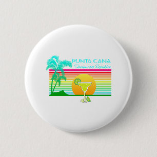 Retro Beach Punta Cana Margarita 6 Cm Round Badge