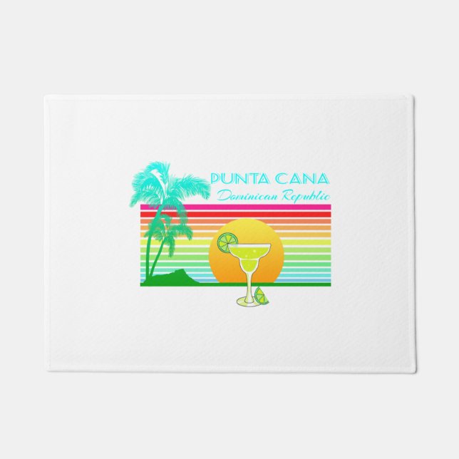 Retro Beach Punta Cana Margarita Doormat (Front)