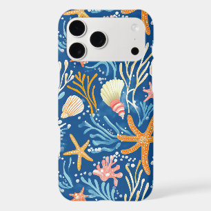 Retro Beach Seashell Orange Pink Yellow Blue
