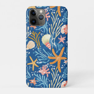 Retro Beach Seashell Orange Pink Yellow Blue Case-Mate iPhone Case