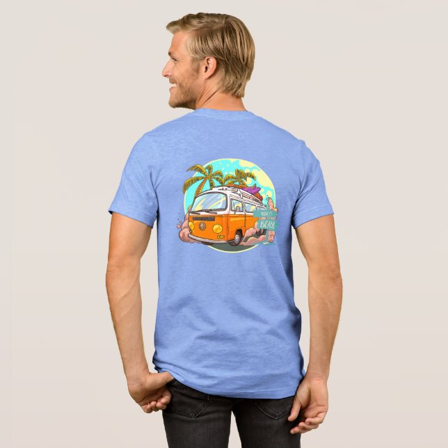 Retro Beach Van T-Shirt Tri-Blend Shirt (Back Full)