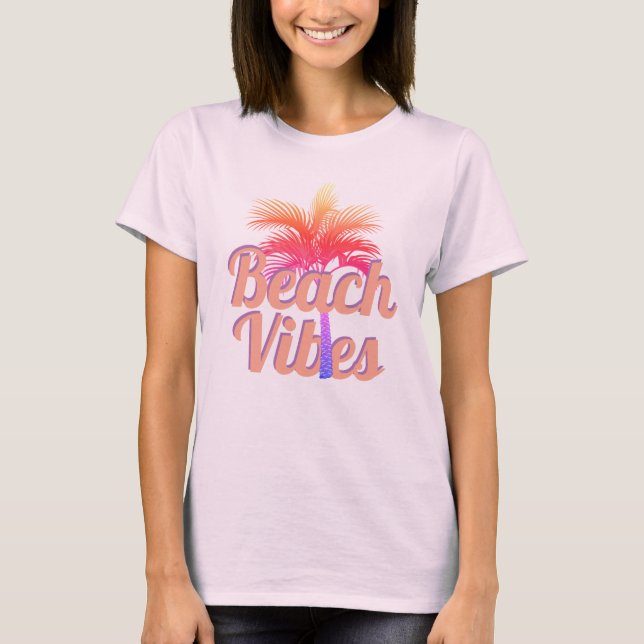 Retro Beach Vibes Palm Tree T-Shirt (Front)