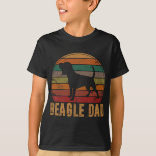 Retro Beagle Dad Gift Dog Owner Pet Tricolor Beagl T-Shirt