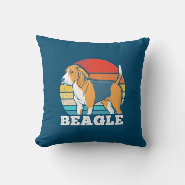 Retro Beagle Dog Cushion (Front)