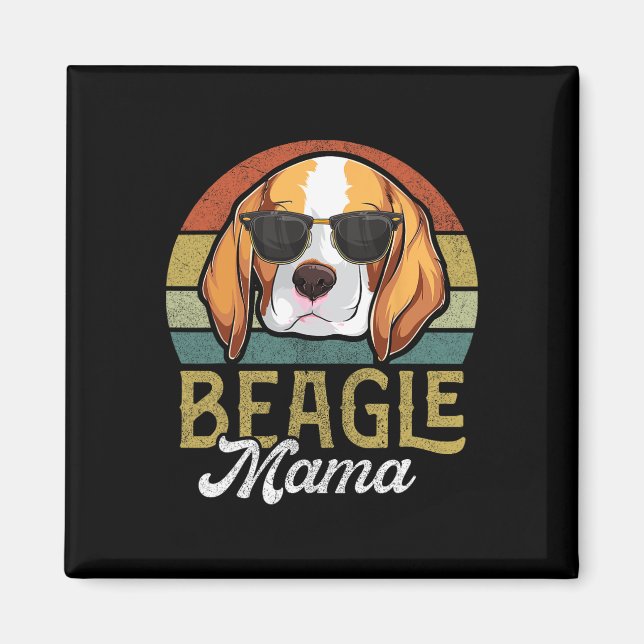 Retro Beagle Mama Shirt Women  Magnet (Front)