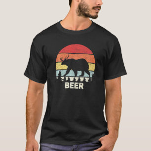 Retro Bear Deer Animal Beer Vintage T-Shirt