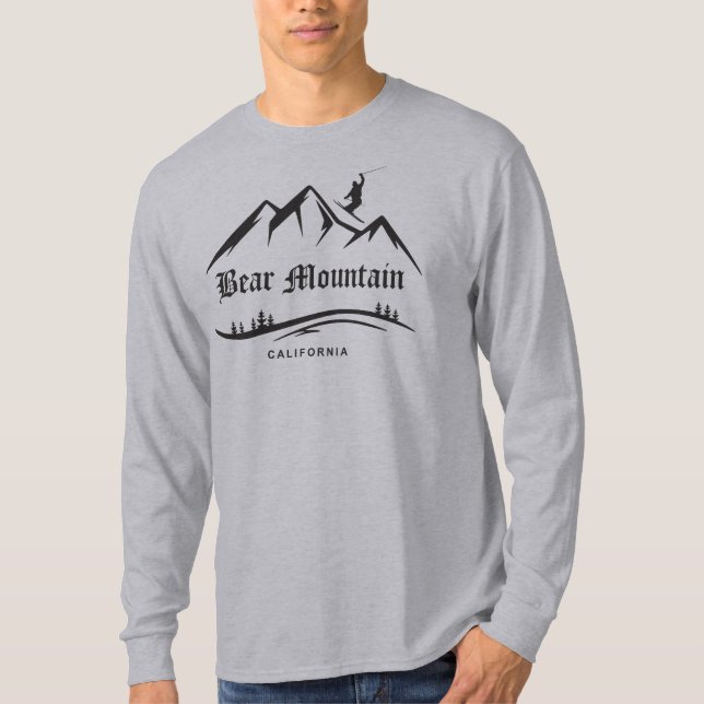 Retro Bear Mountain Ski Adventure T-Shirt (Front)