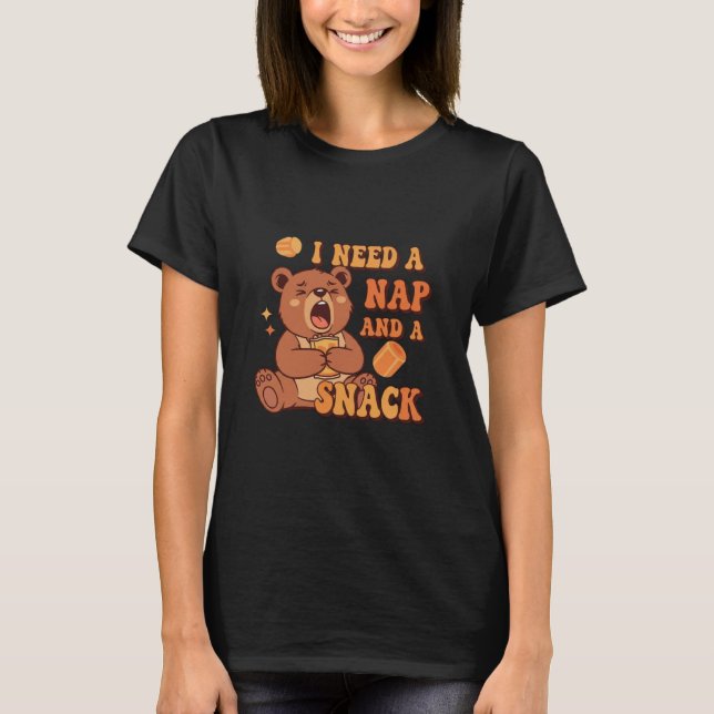 Retro Bear Nap and Snack Women’s T-Shirt (Front)