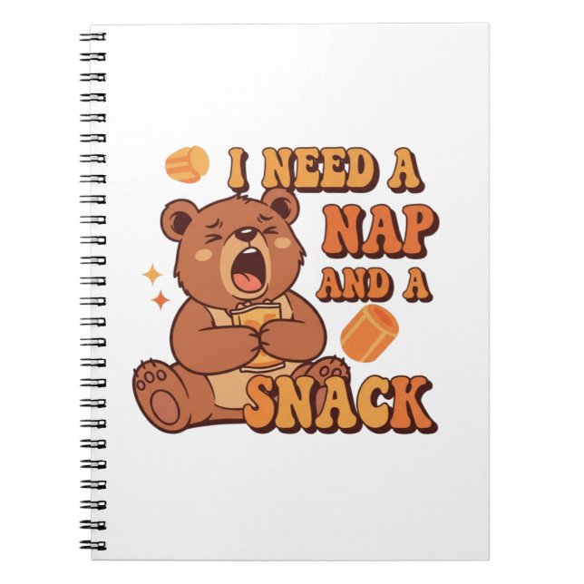 Retro Bear Nap First Lined Notebook (Front)