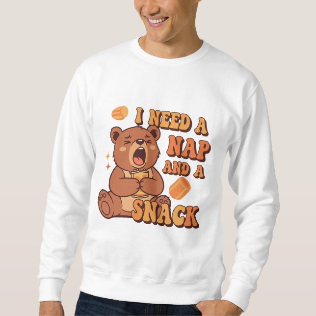 Retro Bear Needs Rest Men’s Sweatshirt (Front)