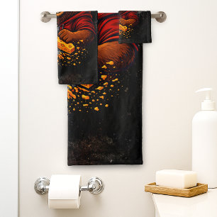 Retro Bear With Cheese Grater Hat and Sunglasses Bath Towel Set