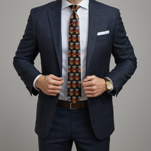 Retro Bear With Cheese Grater Hat and Sunglasses Tie