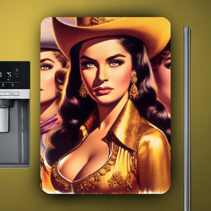 Retro Beautiful Cowgirls Magnet