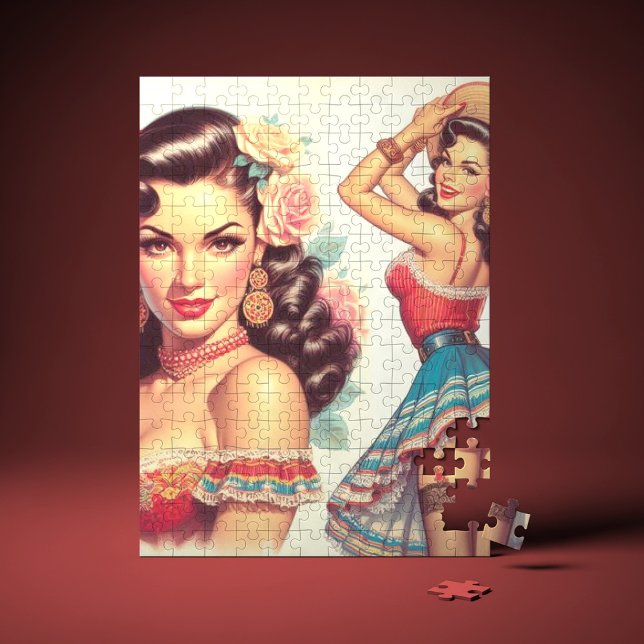 Retro Beauty Mexican Woman Jigsaw Puzzle (Creator Uploaded)