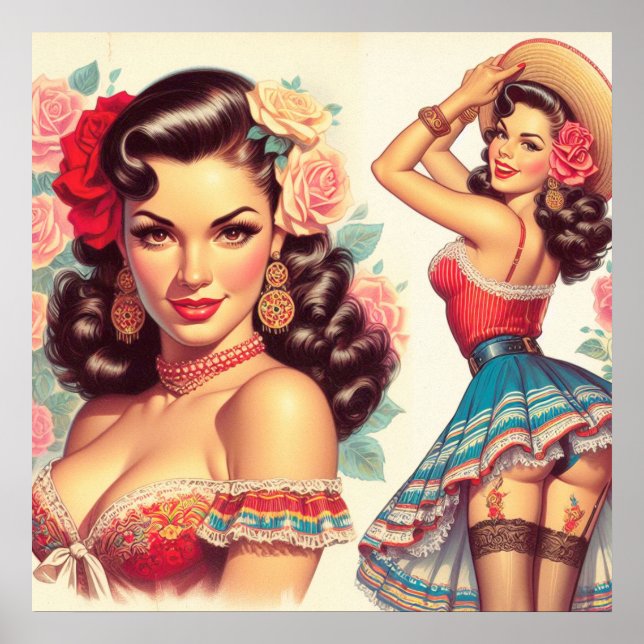 Retro Beauty Mexican Woman Poster (Front)