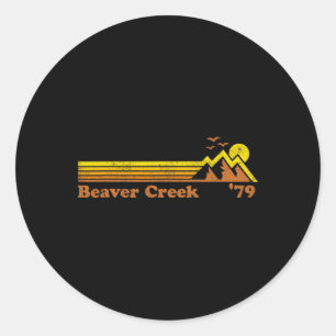 Retro Beaver Creek Ski Resort Colorado Snowboard S Classic Round Sticker
