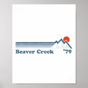 Retro Beaver Creek Ski Resort Colorado Snowboard S Poster