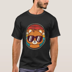 Retro Beaver With Sunglasses And Vintage Backround T-Shirt