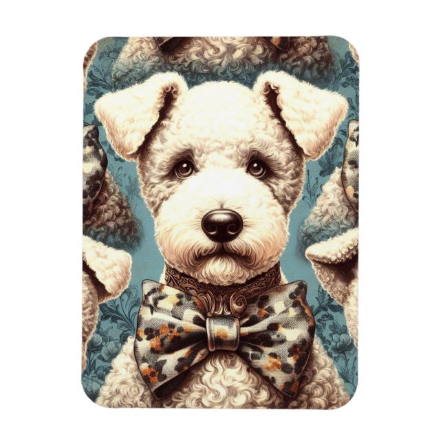 Retro Bedlington Terrier Illustration Magnet (Vertical)