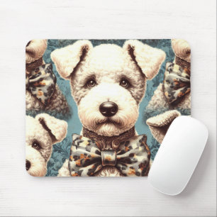 Retro Bedlington Terrier Illustration Mouse Pad