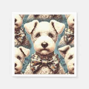Retro Bedlington Terrier Illustration Napkin