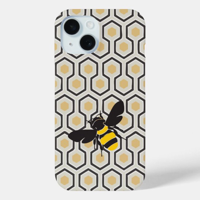 Retro Bee and Honeycomb Pattern Case-Mate iPhone Case (Back)