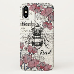 Retro Bee Pink Floral Antique Case-Mate iPhone Case