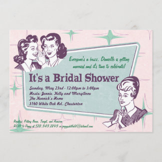 Retro Beehive Hairdo- Bridal Shower Invitation
