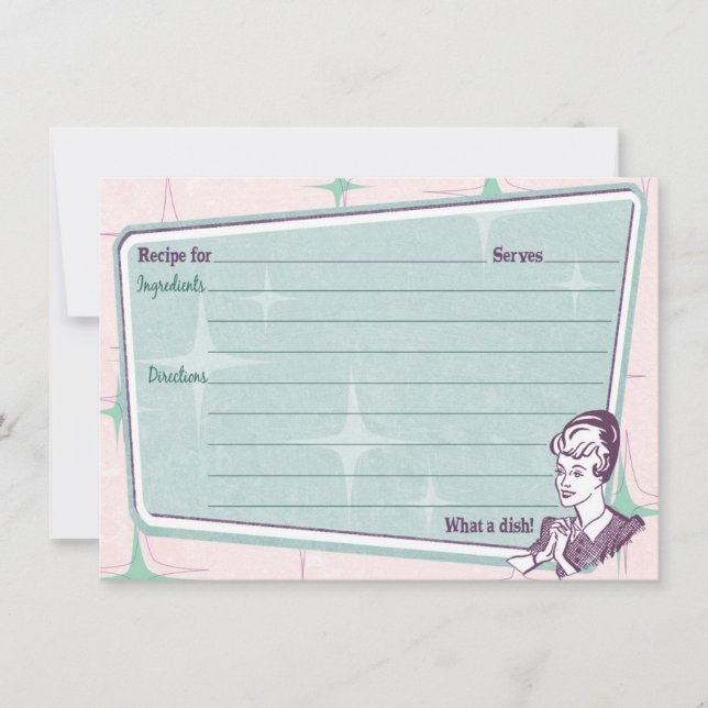 Retro Beehive Hairdo Recipe Card (Front)